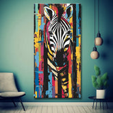 Colored Zebra Portrait Painting by Numbers